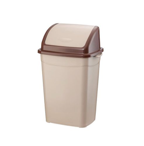 Popelnice Planet s odklápěcím víkem, plast, hnědá, 9 l