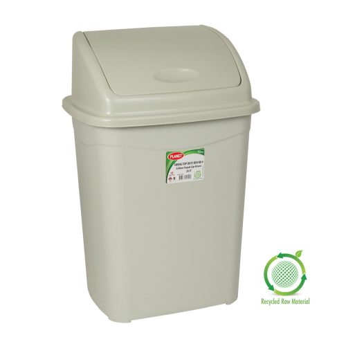 Popelnice Planet s výklopným víkem, plast, šedá eko, 16 l