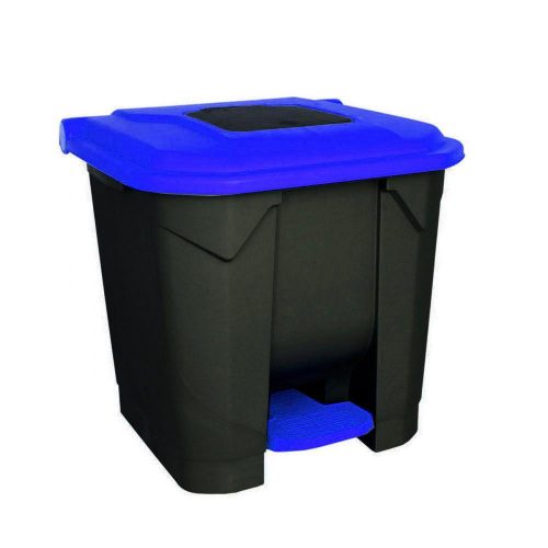 Nádoba na sběr odpadu Planet Selective, plastová, pedálová, černá/modrá, 30L