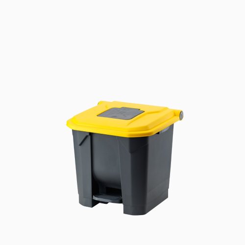 Nádoba na sběr odpadu Planet Selective, plastová, pedálová, černo/žlutá, 30L