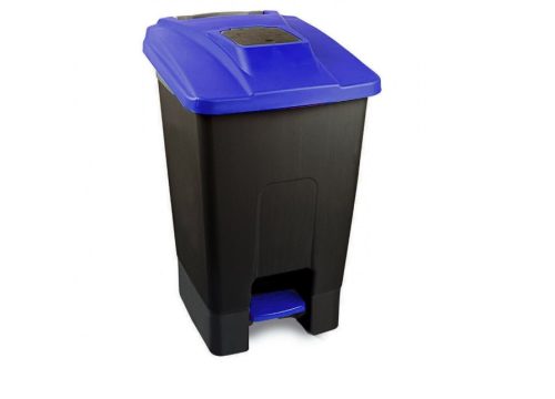 Nádoba na sběr odpadu Planet Selective, plastová, pedálová, černá/modrá, 100L