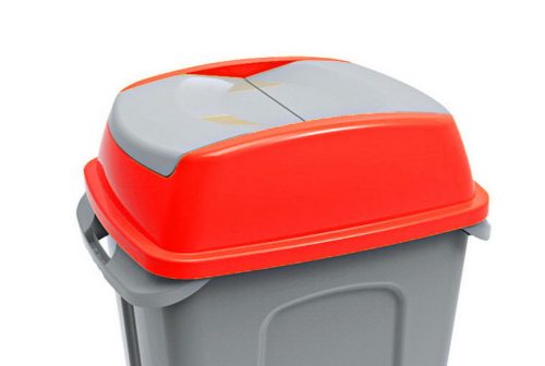 Víko odpadkového koše Planet Hippo, plastové, červené, 50L