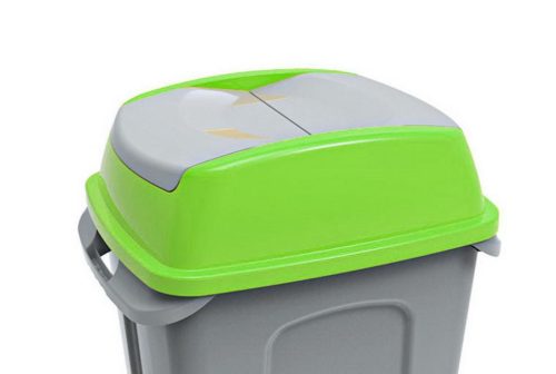 Víko na odpadkový koš Planet Hippo, plastové, zelené, 50L