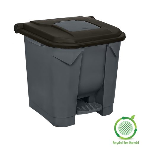 Nádoba na sběr odpadu Planet Selective, plast, pedálová, antracit/černá, 30L