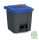 Nádoba na sběr odpadu Planet Selective, plast, pedálová, antracit/modrá, 30L
