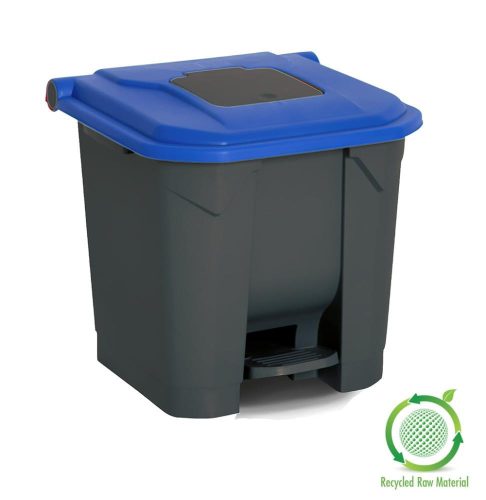 Nádoba na sběr odpadu Planet Selective, plast, pedálová, antracit/modrá, 30L