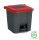 Nádoba na sběr odpadu Planet Selective, plast, pedál, antracit/červená, 30L