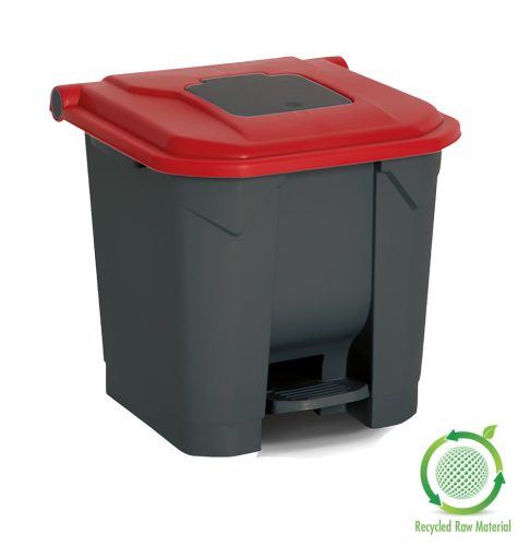 Nádoba na sběr odpadu Planet Selective, plast, pedál, antracit/červená, 30L