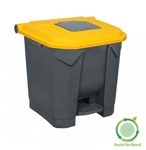 Nádoba na sběr odpadu Planet Selective, plast, pedálová, antracit/žlutá, 30L