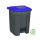Nádoba na sběr odpadu Planet Selective, plast, pedál, antracit, modrá, 50L