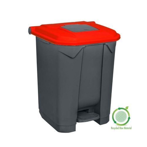 Nádoba na sběr odpadu Planet Selective, plast, pedál, antracit, červená, 50L