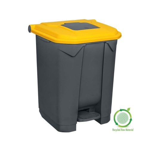 Nádoba na sběr odpadu Planet Selective, plast, pedál, antracit, žlutá, 50L