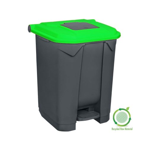 Nádoba na sběr odpadu Planet Selective, plast, pedál, antracit, zelená, 50L