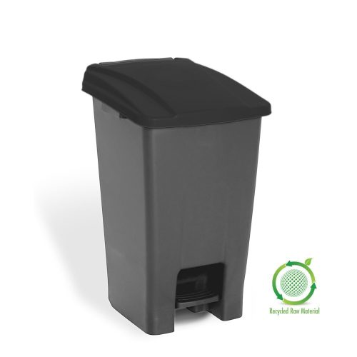 Nádoba na sběr odpadu Planet Selective, plast, pedálová, antracit/černá, 70L