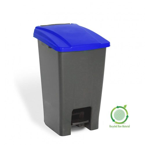 Nádoba na sběr odpadu Planet Selective, plast, pedálová, antracit/modrá, 70L