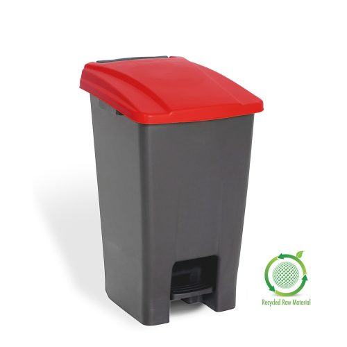 Nádoba na sběr odpadu Planet Selective, plast, pedál, antracit/červená, 70L