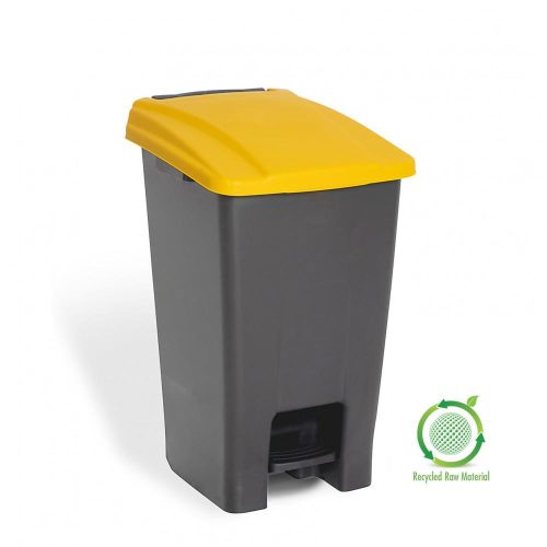 Nádoba na sběr odpadu Planet Selective, plast, pedálová, antracit/žlutá, 70L