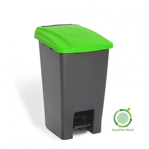 Nádoba na sběr odpadu Planet Selective, plast, pedálová, antracit/zelená, 70L