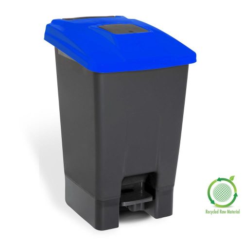 Nádoba na sběr odpadu Planet Selective, plast, pedálová, antracit/modrá, 100L