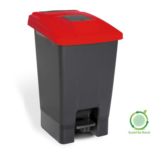 Nádoba na sběr odpadu Planet Selective, plast, pedál, antracit/červená, 100L
