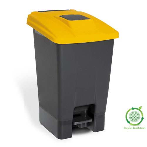 Nádoba na sběr odpadu Planet Selective, plast, pedálová, antracit/žlutá, 100L