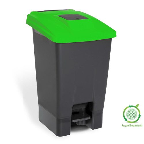 Nádoba na sběr odpadu Planet Selective, plast, pedálová, antracit/zelená, 100L