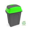 Planet Hippo Tipper Sběrný koš na tříděný odpad, plast, antracit/zelený, 70L