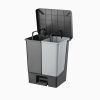 Planet Pedal popelnice DUO, dělená, plast, ECO antracit, 50L