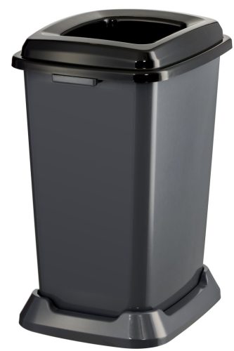 Nádoba na sběr odpadu Planet Selective, plast, otevřené víko, černá, 50L