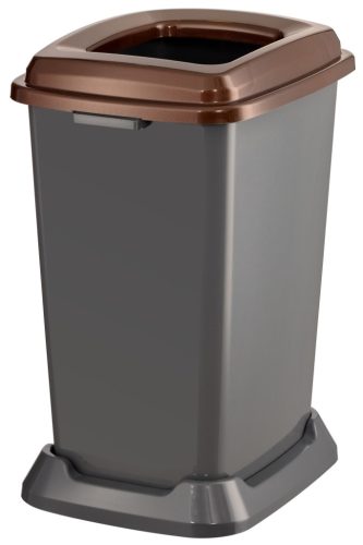 Nádoba na sběr odpadu Planet Selective, plast, otevřené víko, hnědá, 50L