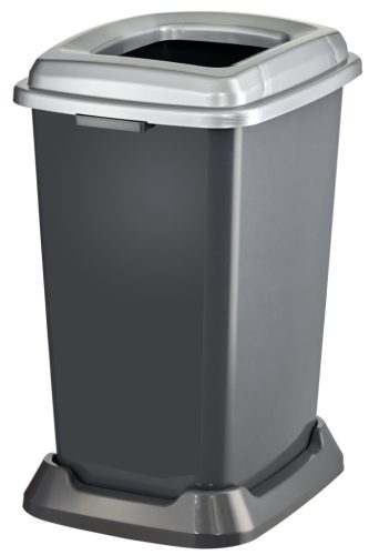 Nádoba na sběr odpadu Planet Selective, plast, otevřené víko, barva kov, 50L
