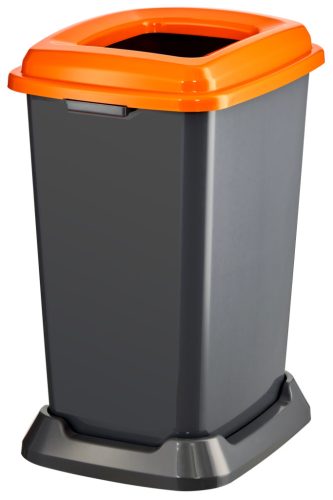 Nádoba na sběr odpadu Planet Selective, plast, otevřené víko, oranžová, 50L