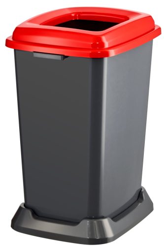 Nádoba na sběr odpadu Planet Selective, plast, otevřené víko, červená, 50L