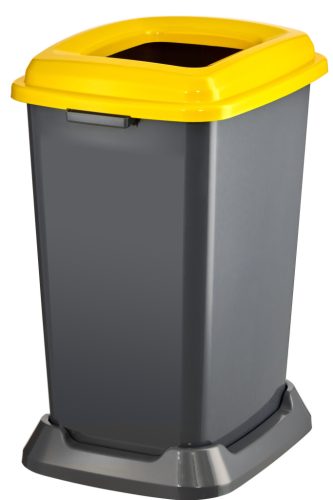 Nádoba na sběr odpadu Planet Selective, plast, otevřené víko, žlutá, 50L