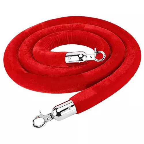 Červené velurové zahrazovací lano, 240cm (VKPK24)