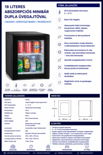 HOBBB Tranbjerg minibarová chladnička, 18 l