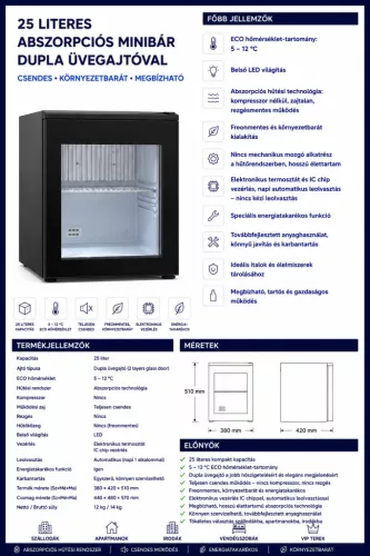 HOBBB Beder minibarová chladnička, 25 l