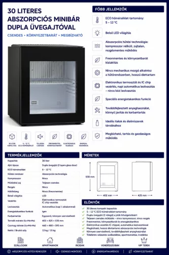 HOBBB Vils minibarová chladnička, 30 l