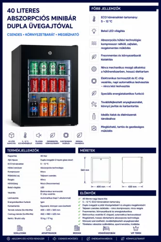 HOBBB Ørding minibarová chladnička, 40 l