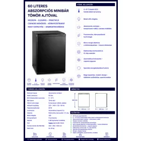 HOBBB Mørke minibarová lednice, 60 l