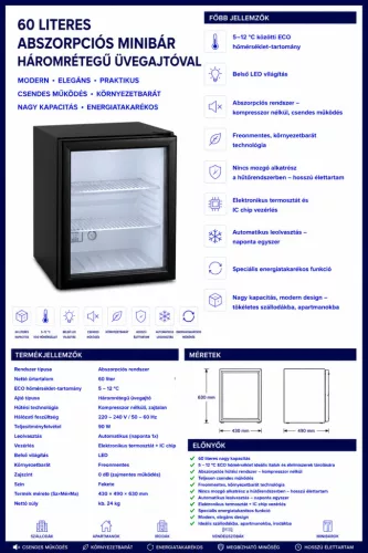 HOBBB Rønde minibarová lednice, 60 l