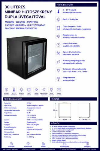 HOBBB Nimtofte minibarová lednice, 30 l