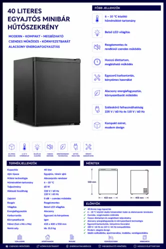 HOBBB Auning minibarová chladnička, 40 l