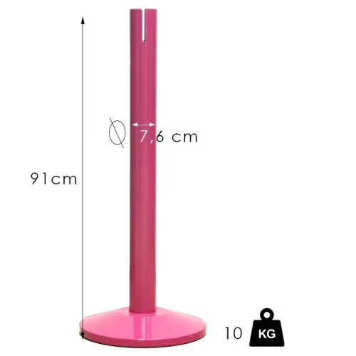 XL zahrazovací sloupek s pásem, 4.8m, bez pásu (XLO-pink)