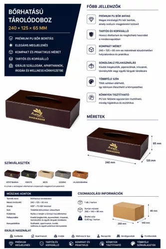 HOBBB Snøde koženkový box na kosmetické kapesníky